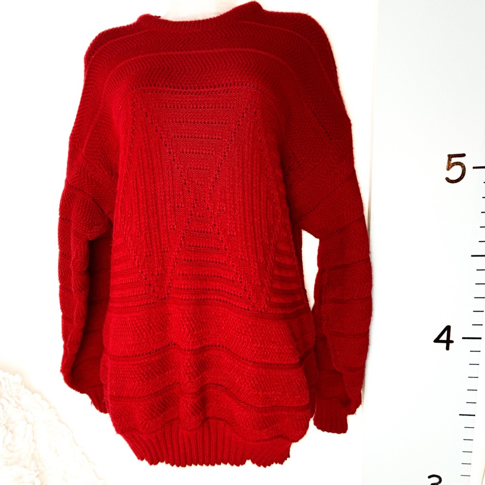 Vancort Red Chunky Crew‎ Neck Sweater Women's Medium